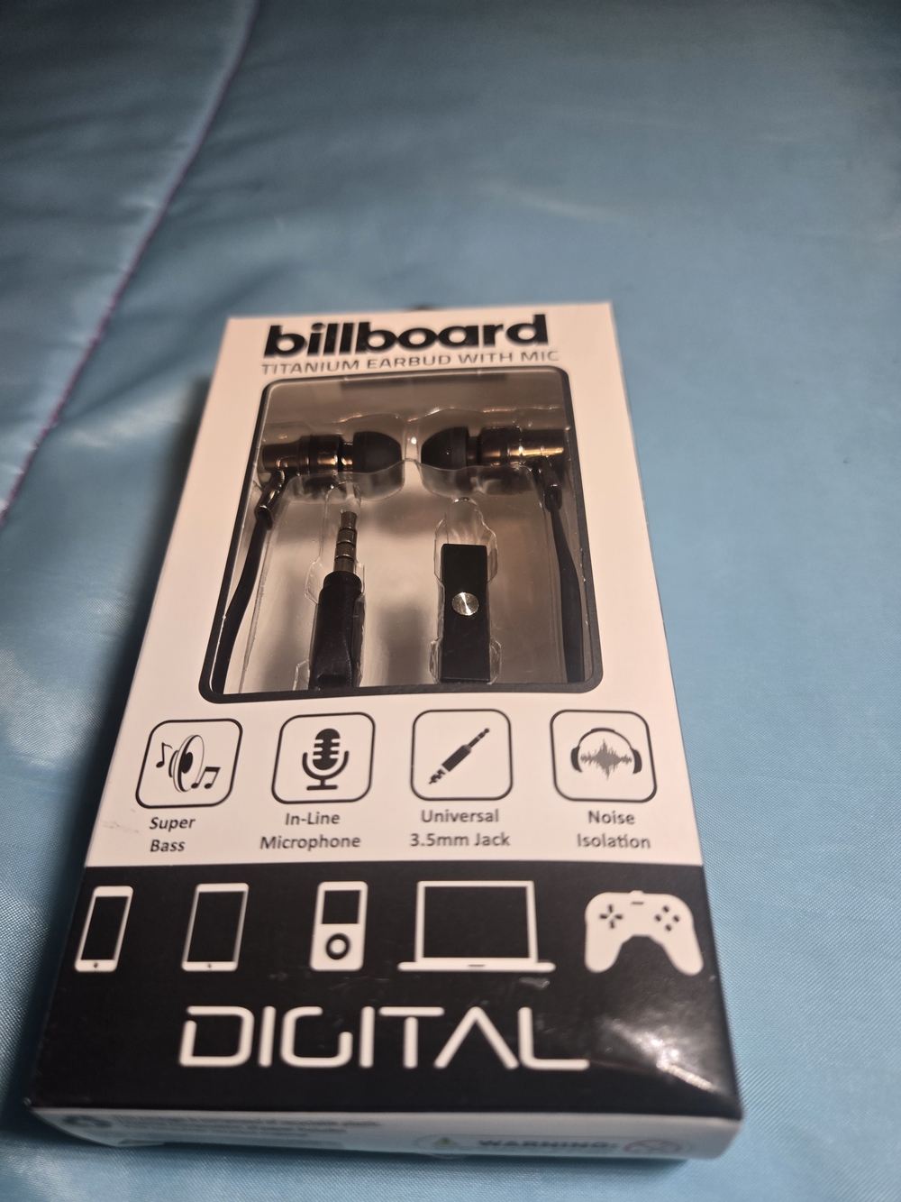 billboard Titanium Earbuds with Mic — Black
